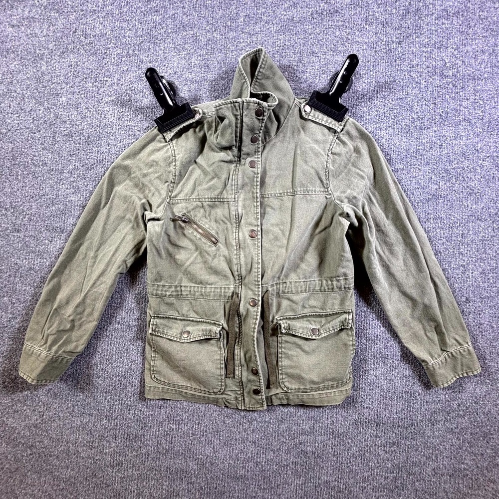 Ambiance Field Jacket Women's M Green Military Workwear Utility Faded Full-Zip
